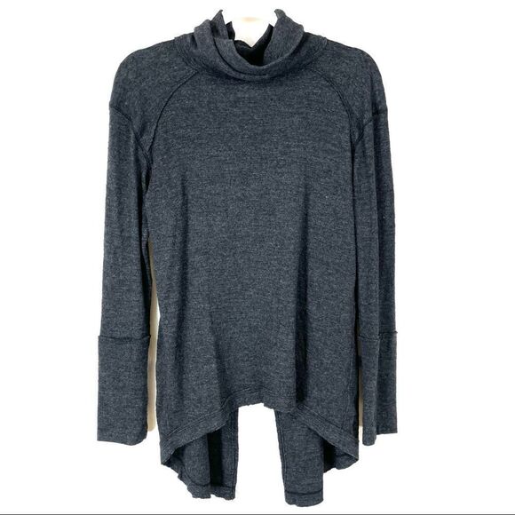 Free People Stone Cold Split Back Turtleneck Gray - Picture 4 of 16